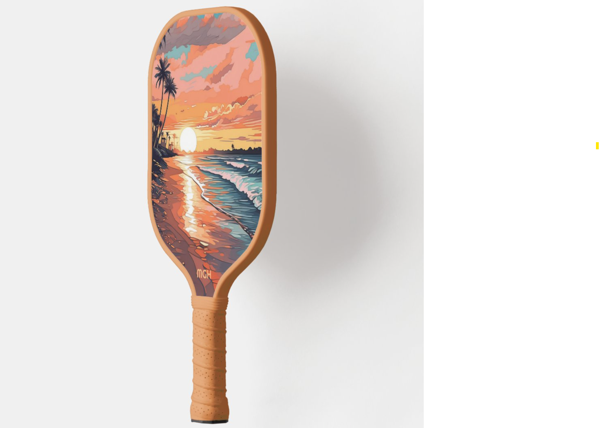 Custom Monogram Tropical Beach Sunset Pickleball Paddle